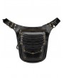 Black Gothic Steampunk Retro PU Leather Waist Shoulder Messenger Bag