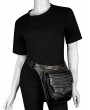 Black Gothic Steampunk Retro PU Leather Waist Shoulder Messenger Bag