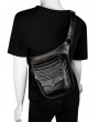 Black Gothic Steampunk Retro PU Leather Waist Shoulder Messenger Bag