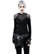 Black Gothic Punk PU Leather Outdoor Waist Shoulder Messenger Bag