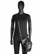 Black Gothic Punk One Shoulder Crossbody Skull PU Outdoor Waist Bag