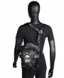 Black Gothic Punk One Shoulder Crossbody Skull PU Outdoor Waist Bag