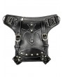 Black Gothic Steampunk Retro PU Leather Travel Waist Shoulder Messenger Bag