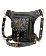 Black Gothic Punk Chain Travel Waist Shoulder Messenger Bag