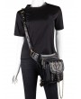 Black Gothic Punk Chain Travel Waist Shoulder Messenger Bag