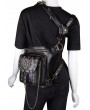 Black Gothic Punk Chain Travel Waist Shoulder Messenger Bag