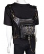 Black Gothic Punk Chain Travel Waist Shoulder Messenger Bag