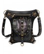 Black Gothic Punk Creative Rivet Skull Outdoor Waist Shoulder Messenger Bag