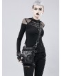 Black Gothic Motorcycle PU Leather Cycling Waist Shoulder Messenger Bag