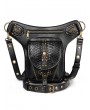 Black Gothic Punk PU Leather Outdoor Cycling Waist Shoulder Messenger Bag