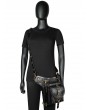 Black Gothic Punk PU Leather Outdoor Cycling Waist Shoulder Messenger Bag