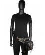 Black Gothic Punk PU Leather Outdoor Cycling Waist Shoulder Messenger Bag