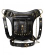 Black Gothic Punk Chain Motorcycle Travel Waist Shoulder Messenger Bag