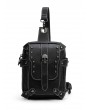 Black Gothic Skull Motorcycle Travel Shoulder Messenger Bag