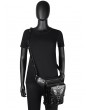Black Gothic Punk Chain Skull Motorcycle Waist Shoulder Messenger Bag