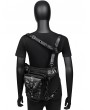 Black Gothic Punk Chain Skull Motorcycle Waist Shoulder Messenger Bag