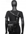 Black Gothic Rivets Motorcycle Chain Waist Shoulder Messenger Bag