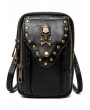Black Gothic Punk Rectangle Outdoor Travel Shoulder Backpack Bag