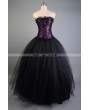 
Purple and Black Long Gothic Corset Prom Gown