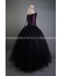 
Purple and Black Long Gothic Corset Prom Gown