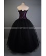 
Purple and Black Long Gothic Corset Prom Gown