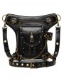 Black Gothic Punk Skull Rivets Motorcycle Waist Shoulder Messenger Bag