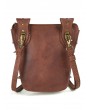 Brown Vintage Snake Pattern Rivets Chain Travel Shoulder Backpack Bag