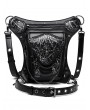 Black Gothic Steampunk Motorcycle Skull Chain Waist Shoulder Messenger Bag