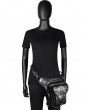 Black Gothic Steampunk Motorcycle Skull Chain Waist Shoulder Messenger Bag