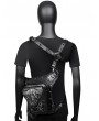 Black Gothic Steampunk Motorcycle Skull Chain Waist Shoulder Messenger Bag