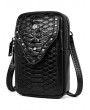 Black Gothic Punk Skull Snake Patterned Outdoor Travel Shoulder Backpack Bag