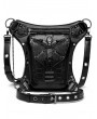 Black Gothic Steampunk Skull Chain Cross-Body Waist Shoulder Messenger Bag