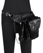 Black Gothic Steampunk Skull Chain Cross-Body Waist Shoulder Messenger Bag