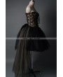 Fashion Black Gothic Burlesque Corset High-Low Prom Party Dress