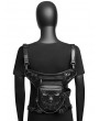 Black Gothic Punk Motorcycle PU Leather Skull Chain Waist Shoulder Messenger Bag