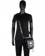 Black Gothic Punk Skull Chain Travel Waist Shoulder Messenger Bag