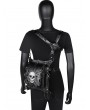 Black Gothic Punk Skull Chain Travel Waist Shoulder Messenger Bag