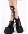 Women's Black Gothic Platform Lace Up Ankle Boots