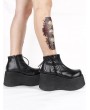 Women's Black Gothic Platform Lace Up Ankle Boots