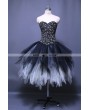 Gothic Punk Ankle Length Puffy Corset Prom Party Dress 