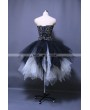 Gothic Punk Ankle Length Puffy Corset Prom Party Dress 