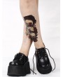 Women's Black Gothic Lace Up Platform Shoes