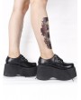 Women's Black Gothic Lace Up Platform Shoes