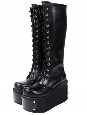 black emo boots