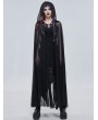Devil Fashion Black Gothic Transparent Pentagram Long Hooded Cloak for Women