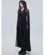 Devil Fashion Black Gothic Transparent Pentagram Long Hooded Cloak for Women