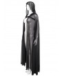 Devil Fashion Black Gothic Transparent Pentagram Long Hooded Cloak for Women