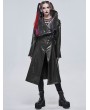 Devil Fashion Black Gothic Punk Do Old Style PU Leather Long Coat for Women