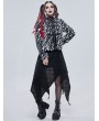 Devil Fashion Black and White Gothic Grunge Fur Warm Short Jacket for Women