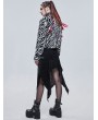 Devil Fashion Black and White Gothic Grunge Fur Warm Short Jacket for Women